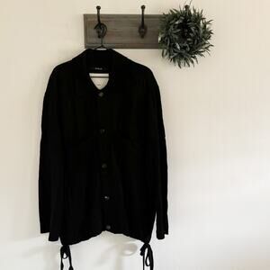 Song For The Mute Black Tie Hem Jacket 46 / L